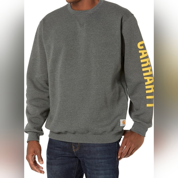 Carhartt Midweight Crewneck Logo Sleeve Graphic Sweatshirt Size M New MSRP $49.9 - Picture 1 of 5